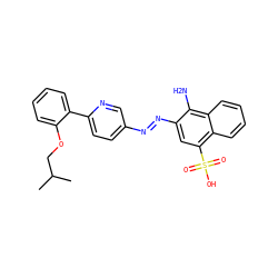 CC(C)COc1ccccc1-c1ccc(/N=N/c2cc(S(=O)(=O)O)c3ccccc3c2N)cn1 ZINC000201510761