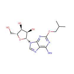 CC(C)COc1nc(N)c2ncn([C@@H]3O[C@H](CO)[C@@H](O)[C@H]3O)c2n1 ZINC000013815046