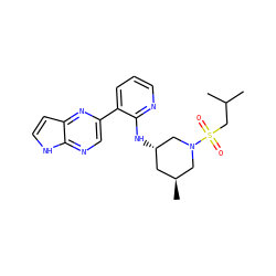 CC(C)CS(=O)(=O)N1C[C@@H](C)C[C@H](Nc2ncccc2-c2cnc3[nH]ccc3n2)C1 ZINC000169142782