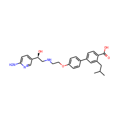 CC(C)Cc1cc(-c2ccc(OCCNC[C@H](O)c3ccc(N)nc3)cc2)ccc1C(=O)O ZINC000040393597