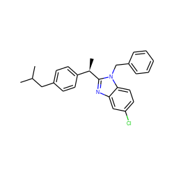 CC(C)Cc1ccc([C@@H](C)c2nc3cc(Cl)ccc3n2Cc2ccccc2)cc1 ZINC000084713290