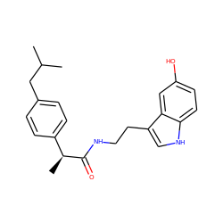 CC(C)Cc1ccc([C@H](C)C(=O)NCCc2c[nH]c3ccc(O)cc23)cc1 ZINC000299823759