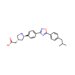 CC(C)Cc1ccc(-c2nc(-c3ccc([C@H]4C[C@H](CC(=O)O)CN4)cc3)no2)cc1 ZINC000035968411