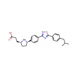 CC(C)Cc1ccc(-c2nc(-c3ccc([C@H]4CC[C@@H](CCC(=O)O)N4)cc3)no2)cc1 ZINC000036178493