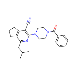 CC(C)Cc1nc(N2CCN(C(=O)c3ccccc3)CC2)c(C#N)c2c1CCC2 ZINC000013144315