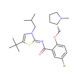 CC(C)Cn1cc(C(C)(C)C)s/c1=N\C(=O)c1cc(Br)ccc1OC[C@@H]1CCCN1C ZINC000142188104