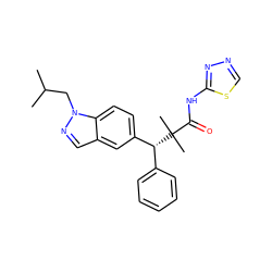 CC(C)Cn1ncc2cc([C@@H](c3ccccc3)C(C)(C)C(=O)Nc3nncs3)ccc21 ZINC000096283929