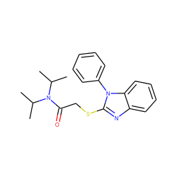 CC(C)N(C(=O)CSc1nc2ccccc2n1-c1ccccc1)C(C)C ZINC000013147112