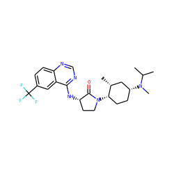 CC(C)N(C)[C@@H]1CC[C@H](N2CC[C@H](Nc3ncnc4ccc(C(F)(F)F)cc34)C2=O)[C@H](C)C1 ZINC000140581970