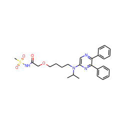 CC(C)N(CCCCOCC(=O)NS(C)(=O)=O)c1cnc(-c2ccccc2)c(-c2ccccc2)n1 ZINC000003990451