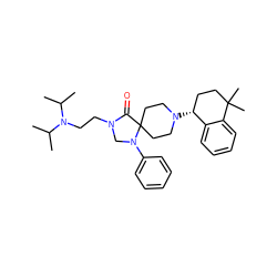 CC(C)N(CCN1CN(c2ccccc2)C2(CCN([C@@H]3CCC(C)(C)c4ccccc43)CC2)C1=O)C(C)C ZINC000040915065