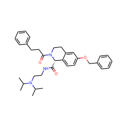 CC(C)N(CCNC(=O)[C@H]1c2ccc(OCc3ccccc3)cc2CCN1C(=O)CCc1ccccc1)C(C)C ZINC000028341105