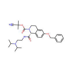 CC(C)N(CCNC(=O)[C@H]1c2ccc(OCc3ccccc3)cc2CCN1C(=O)OC(C)(C)C#N)C(C)C ZINC000028345038