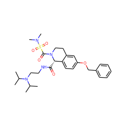 CC(C)N(CCNC(=O)[C@H]1c2ccc(OCc3ccccc3)cc2CCN1C(=O)S(=O)(=O)N(C)C)C(C)C ZINC000028332712