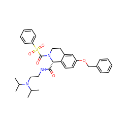 CC(C)N(CCNC(=O)[C@H]1c2ccc(OCc3ccccc3)cc2CCN1C(=O)S(=O)(=O)c1ccccc1)C(C)C ZINC000028345218