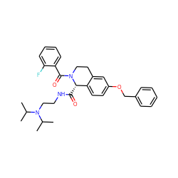 CC(C)N(CCNC(=O)[C@H]1c2ccc(OCc3ccccc3)cc2CCN1C(=O)c1ccccc1F)C(C)C ZINC000028339203