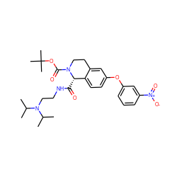 CC(C)N(CCNC(=O)[C@H]1c2ccc(Oc3cccc([N+](=O)[O-])c3)cc2CCN1C(=O)OC(C)(C)C)C(C)C ZINC000028345208