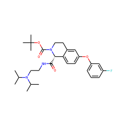 CC(C)N(CCNC(=O)[C@H]1c2ccc(Oc3cccc(F)c3)cc2CCN1C(=O)OC(C)(C)C)C(C)C ZINC000028331746