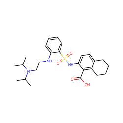 CC(C)N(CCNc1ccccc1S(=O)(=O)Nc1ccc2c(c1C(=O)O)CCCC2)C(C)C ZINC000014964427