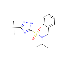 CC(C)N(Cc1ccccc1)S(=O)(=O)c1nc(C(C)(C)C)n[nH]1 ZINC000022913000