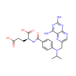 CC(C)N(Cc1cnc2nc(N)nc(N)c2n1)c1ccc(C(=O)N[C@@H](CCC(=O)O)C(=O)O)cc1 ZINC000026014652