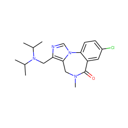 CC(C)N(Cc1ncn2c1CN(C)C(=O)c1cc(Cl)ccc1-2)C(C)C ZINC000013741315