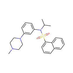 CC(C)N(c1cccc(N2CCN(C)CC2)c1)S(=O)(=O)c1cccc2ccccc12 ZINC000058576549