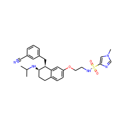 CC(C)N[C@@H]1CCc2ccc(OCCNS(=O)(=O)c3cn(C)cn3)cc2[C@@H]1Cc1cccc(C#N)c1 ZINC000199681159