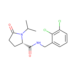 CC(C)N1C(=O)CC[C@H]1C(=O)NCc1cccc(Cl)c1Cl ZINC000095565065