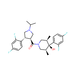 CC(C)N1C[C@@H](C(=O)N2C[C@H](C)[C@@](O)(c3ccc(F)cc3F)[C@H](C)C2)[C@H](c2ccc(F)cc2F)C1 ZINC000101338157
