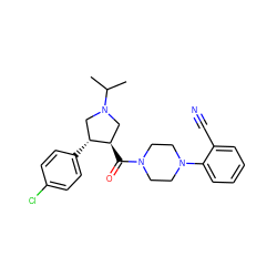 CC(C)N1C[C@@H](C(=O)N2CCN(c3ccccc3C#N)CC2)[C@H](c2ccc(Cl)cc2)C1 ZINC000028959622