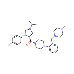 CC(C)N1C[C@@H](C(=O)N2CCN(c3ccccc3CN3CCN(C)CC3)CC2)[C@H](c2ccc(Cl)cc2)C1 ZINC000028959728