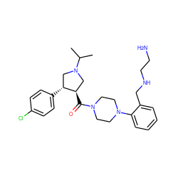 CC(C)N1C[C@@H](C(=O)N2CCN(c3ccccc3CNCCN)CC2)[C@H](c2ccc(Cl)cc2)C1 ZINC000028959741