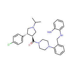 CC(C)N1C[C@@H](C(=O)N2CCN(c3ccccc3CNc3ccccc3N)CC2)[C@H](c2ccc(Cl)cc2)C1 ZINC000028959803