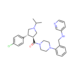 CC(C)N1C[C@@H](C(=O)N2CCN(c3ccccc3CNc3cccnc3)CC2)[C@H](c2ccc(Cl)cc2)C1 ZINC000028959793