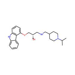 CC(C)N1CCC(CNC[C@H](O)COc2cccc3[nH]c4ccccc4c23)CC1 ZINC000013819010