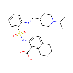 CC(C)N1CCC(CNc2ccccc2S(=O)(=O)Nc2ccc3c(c2C(=O)O)CCCC3)CC1 ZINC000014964620