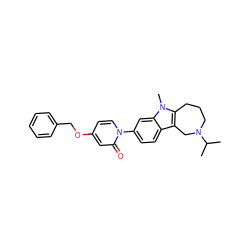 CC(C)N1CCCc2c(c3ccc(-n4ccc(OCc5ccccc5)cc4=O)cc3n2C)C1 ZINC000115009217