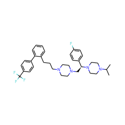 CC(C)N1CCN([C@@H](CN2CCN(CCCc3ccccc3-c3ccc(C(F)(F)F)cc3)CC2)c2ccc(F)cc2)CC1 ZINC000028646418