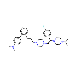 CC(C)N1CCN([C@@H](CN2CCN(CCCc3ccccc3-c3ccc(N(C)C)cc3)CC2)c2ccc(F)cc2)CC1 ZINC000028646430