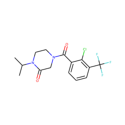 CC(C)N1CCN(C(=O)c2cccc(C(F)(F)F)c2Cl)CC1=O ZINC000059284353