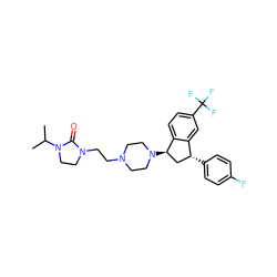 CC(C)N1CCN(CCN2CCN([C@@H]3C[C@@H](c4ccc(F)cc4)c4cc(C(F)(F)F)ccc43)CC2)C1=O ZINC000022940798