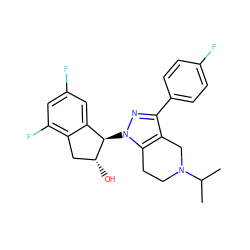 CC(C)N1CCc2c(c(-c3ccc(F)cc3)nn2[C@@H]2c3cc(F)cc(F)c3C[C@H]2O)C1 ZINC000206917480