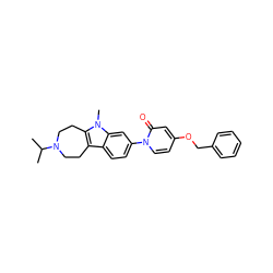 CC(C)N1CCc2c(n(C)c3cc(-n4ccc(OCc5ccccc5)cc4=O)ccc23)CC1 ZINC000115011639
