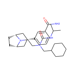 CC(C)NC(=O)N(CCN1[C@H]2CC[C@@H]1C[C@H](c1cccc(C(N)=O)c1)C2)CC1CCCCC1 ZINC000117293584