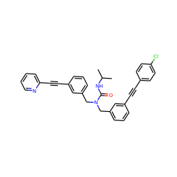 CC(C)NC(=O)N(Cc1cccc(C#Cc2ccc(Cl)cc2)c1)Cc1cccc(C#Cc2ccccn2)c1 ZINC000066077869