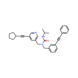 CC(C)NC(=O)N(Cc1cccc(C#Cc2ccccc2)c1)Cc1cncc(C#CC2CCCC2)c1 ZINC000066077862