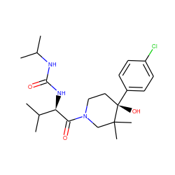 CC(C)NC(=O)N[C@@H](C(=O)N1CC[C@](O)(c2ccc(Cl)cc2)C(C)(C)C1)C(C)C ZINC000168176842