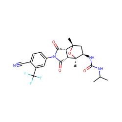 CC(C)NC(=O)N[C@@H]1C[C@]2(C)O[C@]1(C)[C@@H]1C(=O)N(c3ccc(C#N)c(C(F)(F)F)c3)C(=O)[C@@H]12 ZINC000473135797
