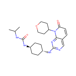 CC(C)NC(=O)N[C@H]1CC[C@H](Nc2ncc3ccc(=O)n(C4CCOCC4)c3n2)CC1 ZINC000473120699